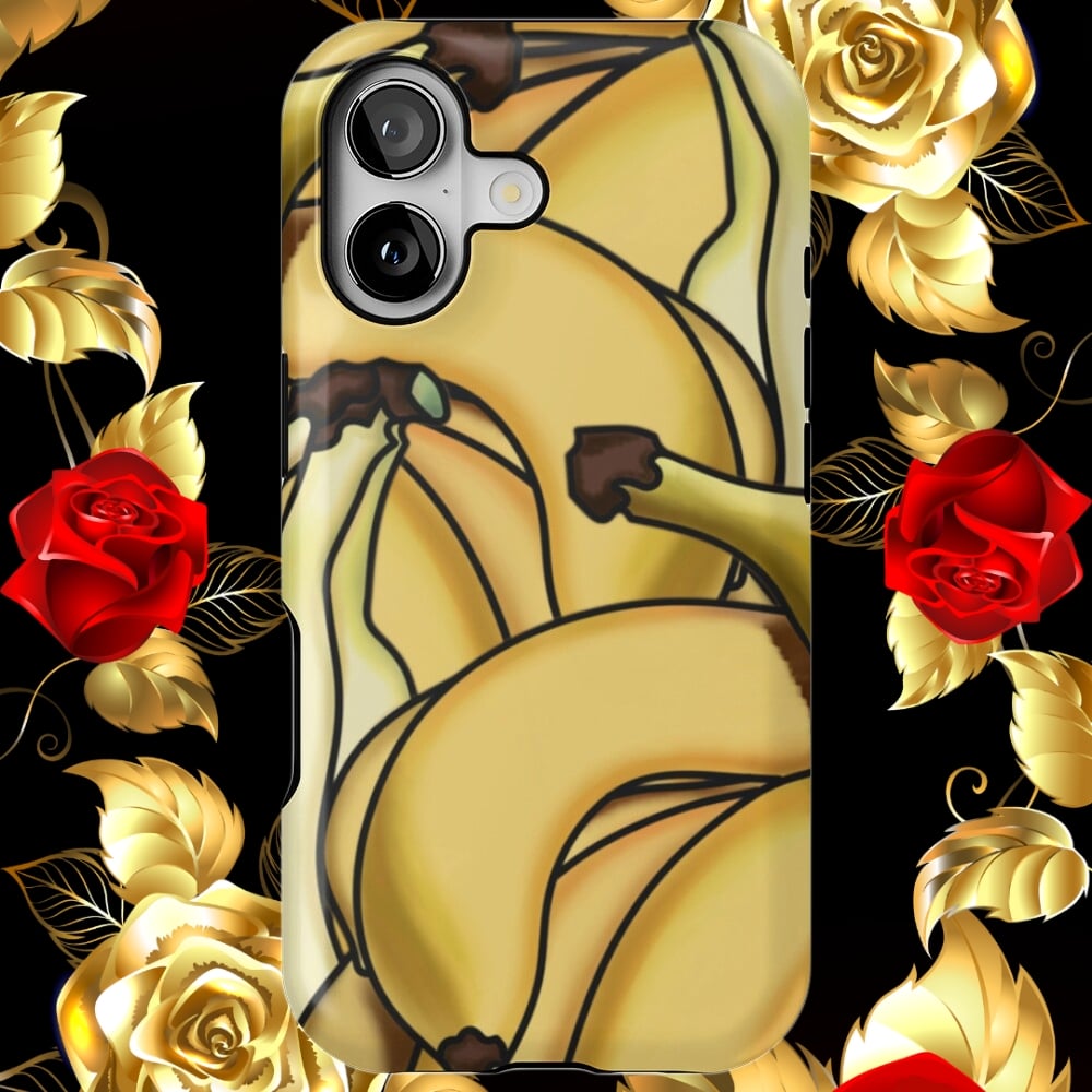 A phone case displaying an illustration of Bananas.
