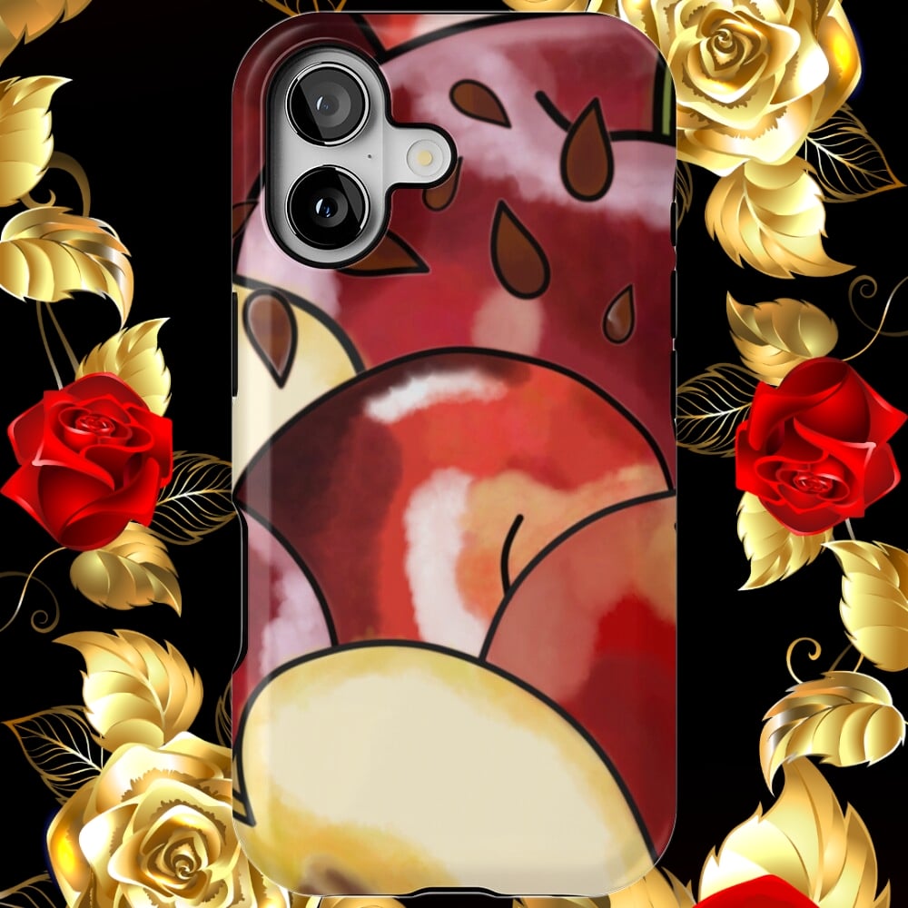 A phone case displaying an illustration of Apples.