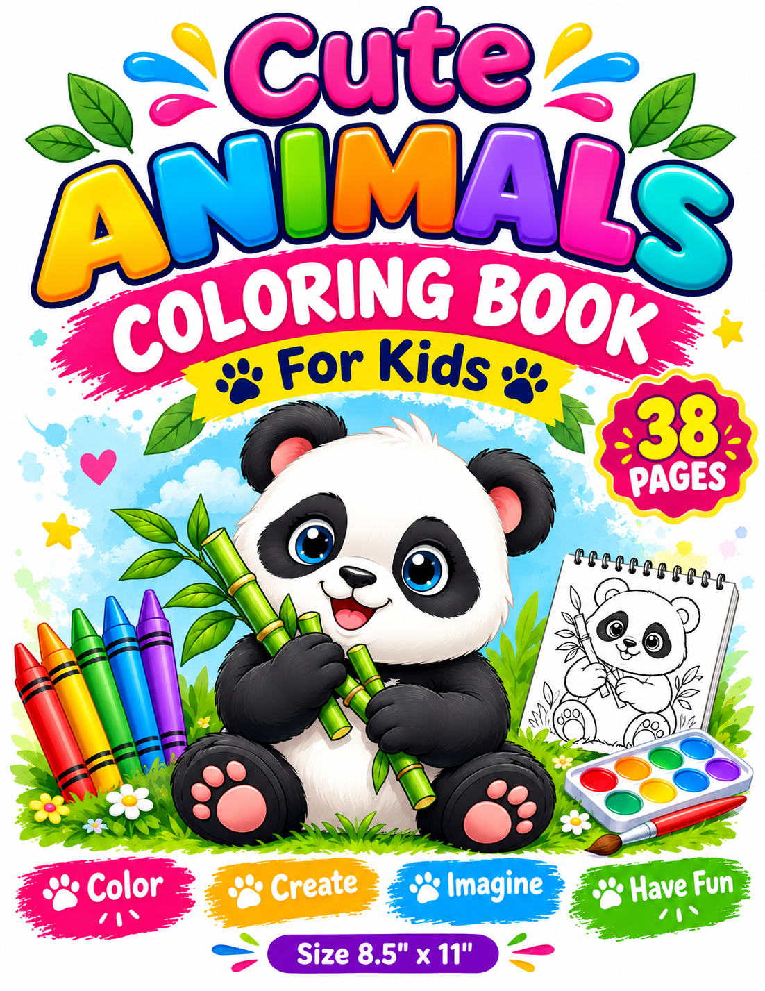 cute animals coloring book, printable animal coloring book, kids coloring pages, animal coloring pages, coloring book for kids, printable kids activity, preschool coloring pages, kindergarten activity book, coloring activities ages 4-8, easy animal coloring, animal printable, kids printable coloring book