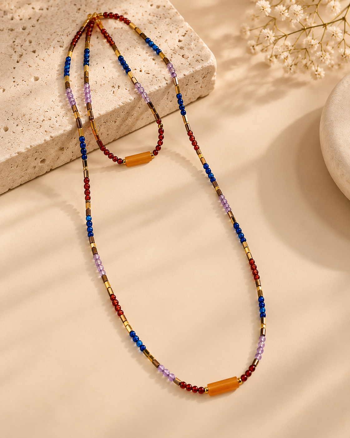 Set Minimal Tramonto del Deserto collana e bracciale