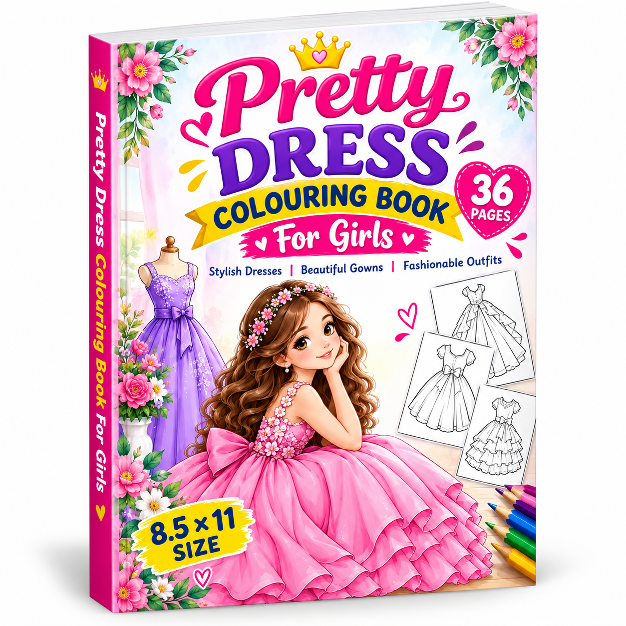 dress coloring book, coloring book for girls, fashion coloring book, pretty dress coloring book, girls coloring pages, dress coloring pages, fashion dresses, gown coloring book, princess dress coloring, stylish dresses, kids coloring book, creative coloring book, girls activity book, fashion coloring pages, beautiful gowns