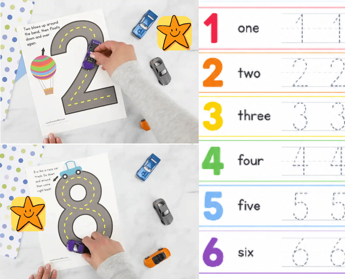 Number practice worksheet sample from the learning bundle