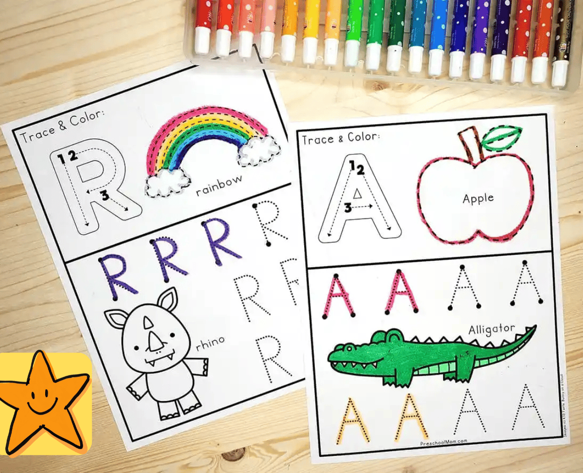 Uppercase and lowercase letter practice worksheet sample