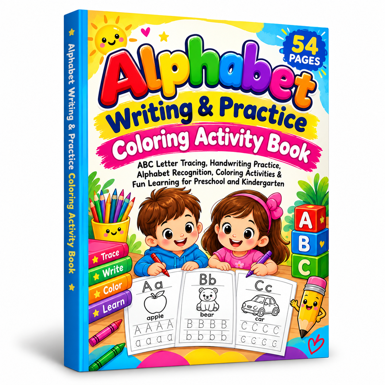 alphabet writing practice ABC tracing workbook alphabet coloring activity book letter tracing for kids ABC handwriting practice preschool alphabet workbook alphabet activity book ages 3-6 kindergarten writing practice uppercase lowercase letters alphabet tracing and coloring preschool learning activities kids handwriting workbook ABC learning activities