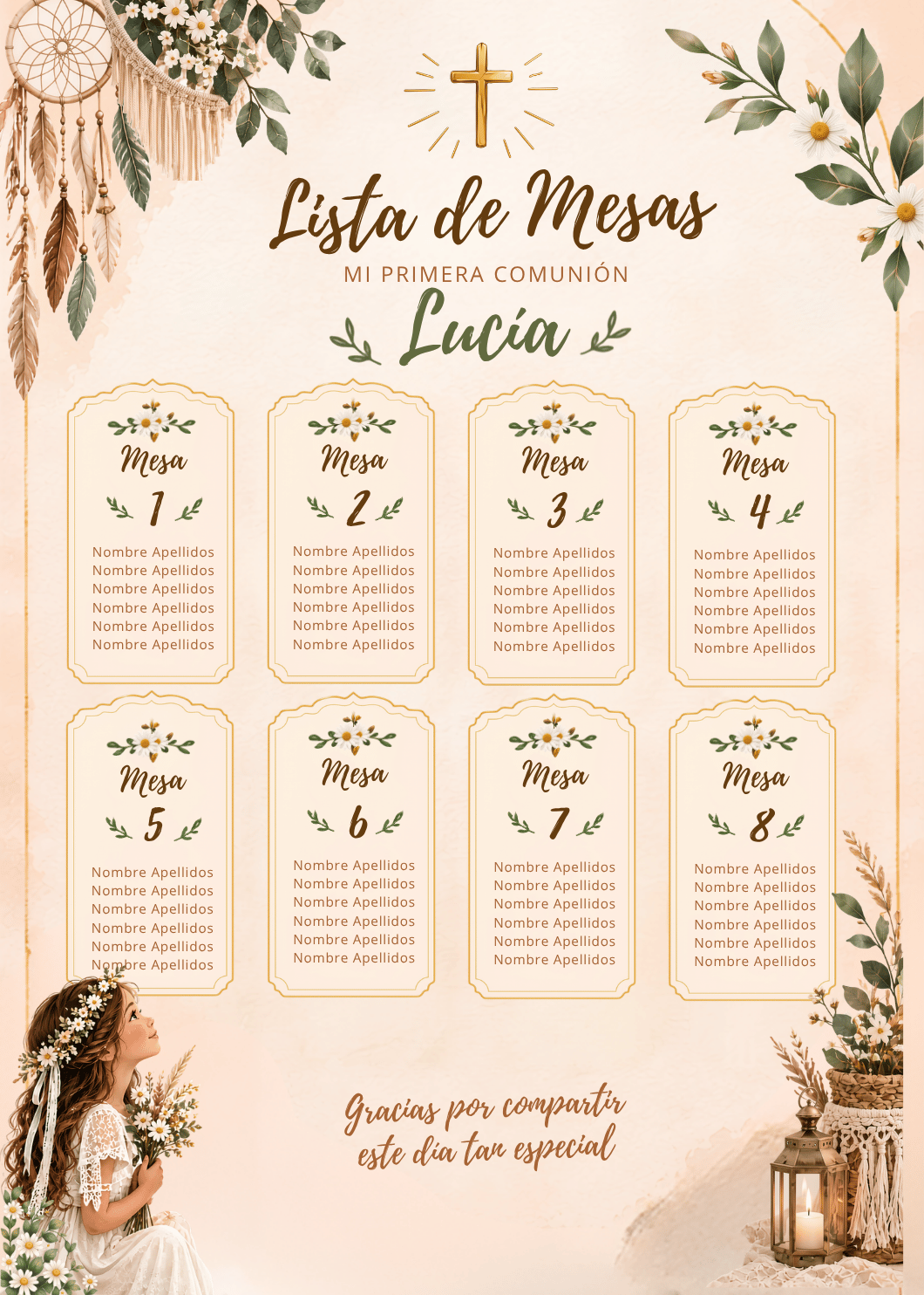 Lista de Mesas Primera Comunión