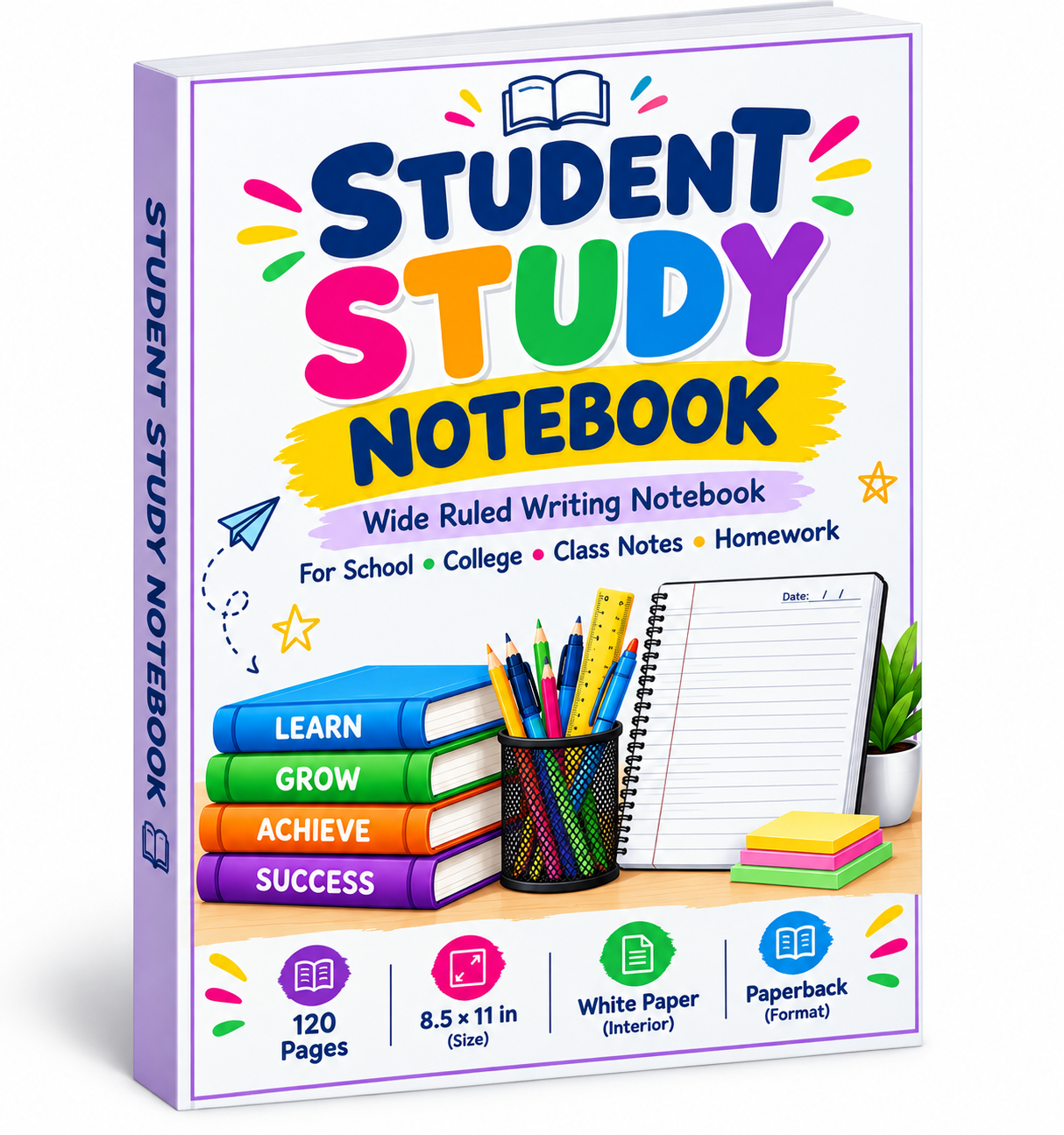 student study notebook wide ruled student notebook school notes printable college notes notebook class notes printable homework writing notebook study material notebook printable writing notebook student notes PDF lecture notes printable assignment notebook school writing pages study notes printable daily writing notebook wide ruled writing pages