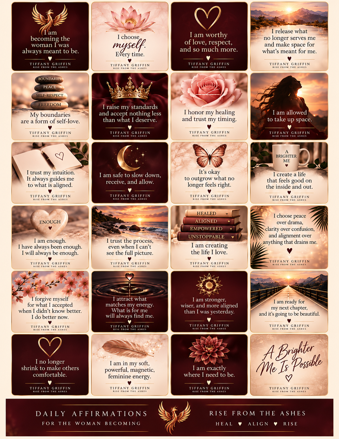 Affirmation Cards for a More Aligned You supporting self-awareness, confidence, intentional living, and personal growth