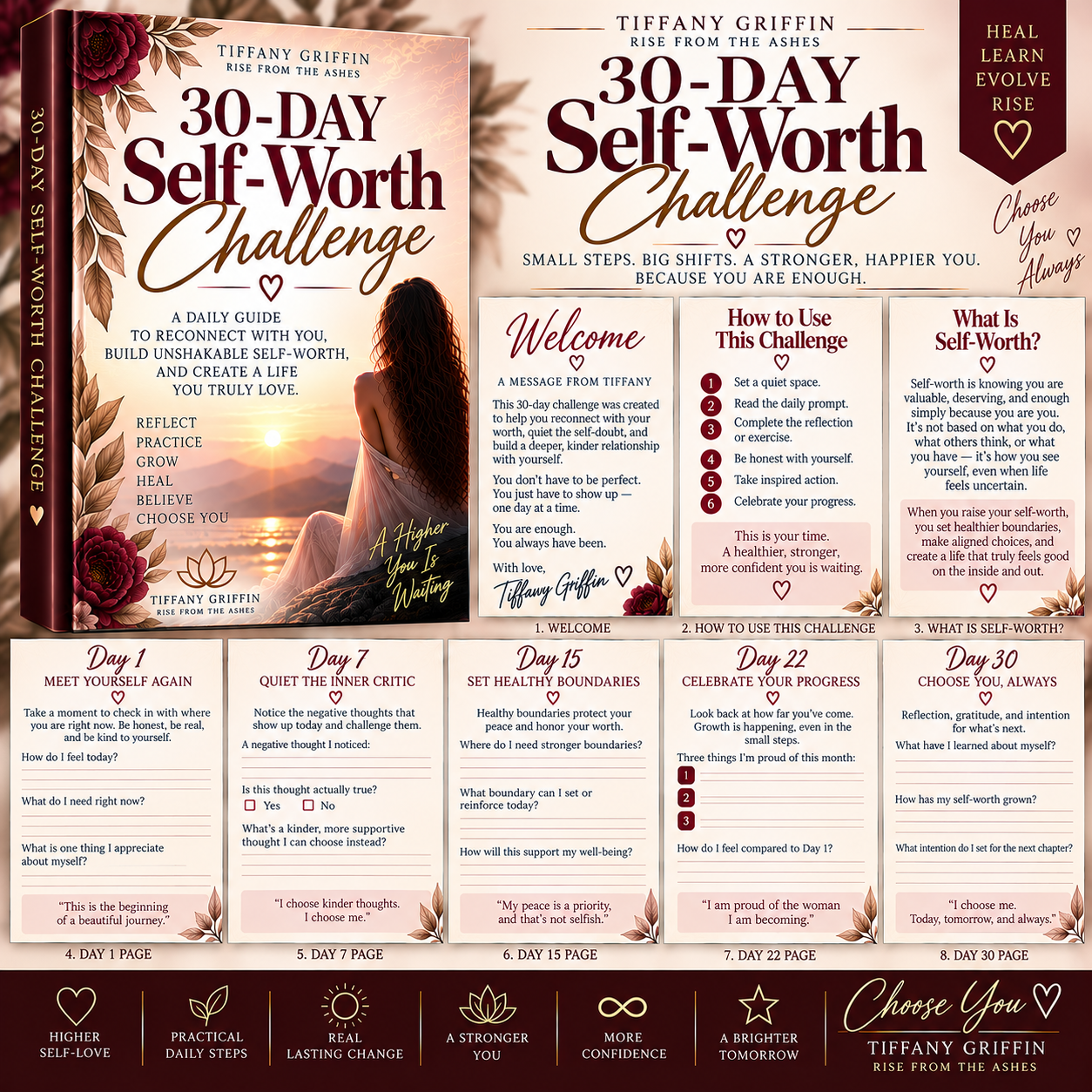 30-Day Self-Worth Challenge for building self-worth, confidence, self-love, and self-trust