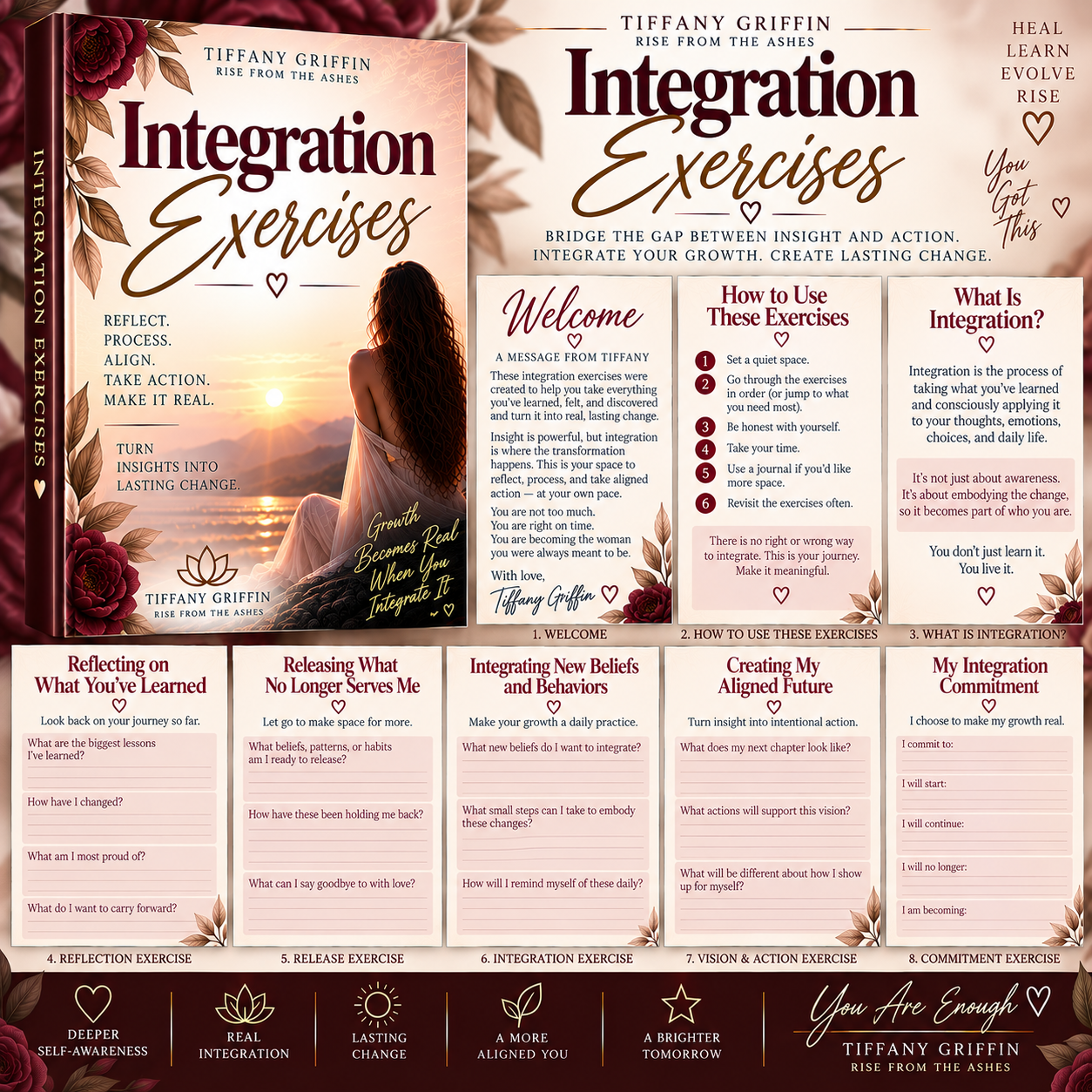 Integration Exercises for self-reflection, personal growth, self-awareness, and intentional change