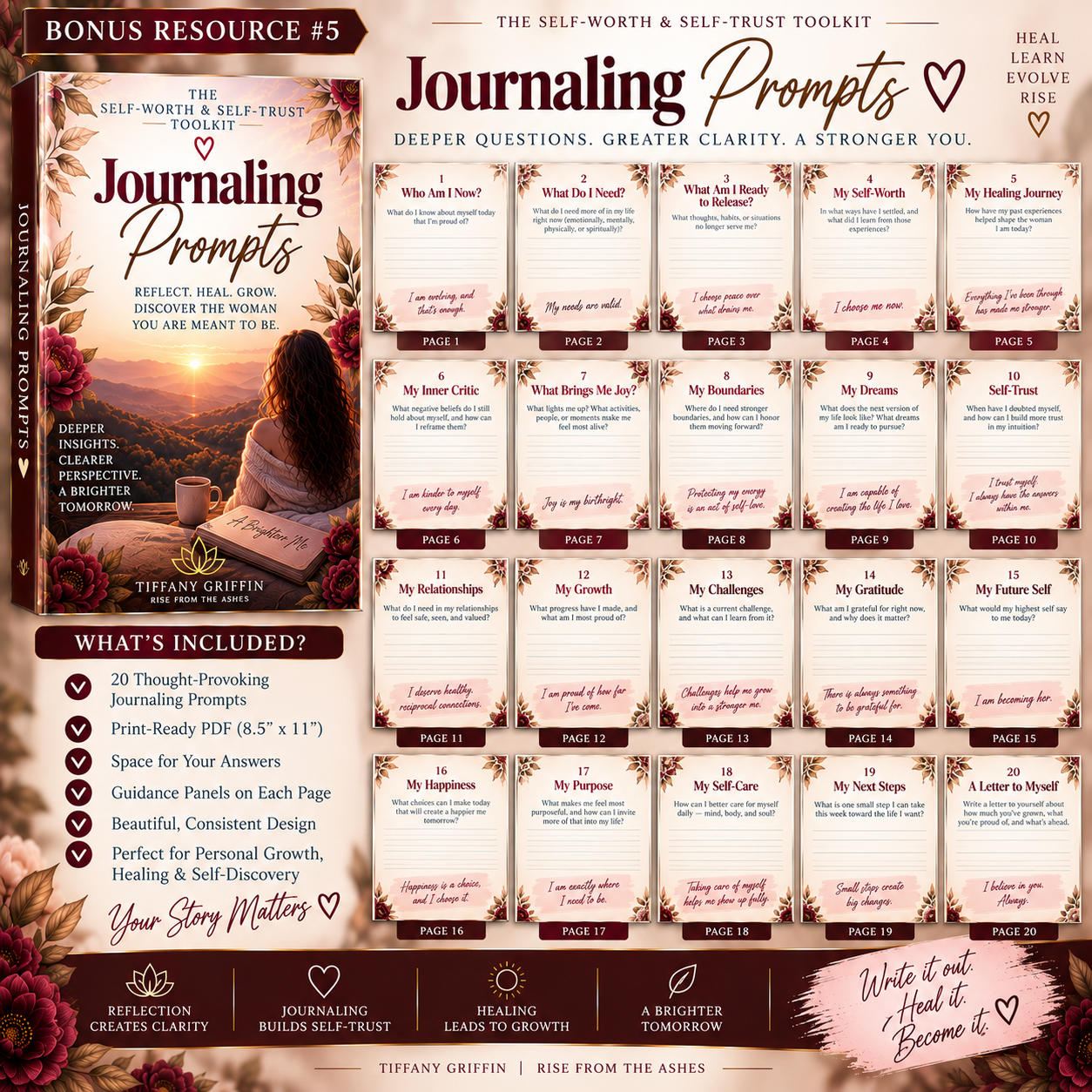 Journaling Prompts for self-reflection, self-discovery, emotional awareness, and personal growth