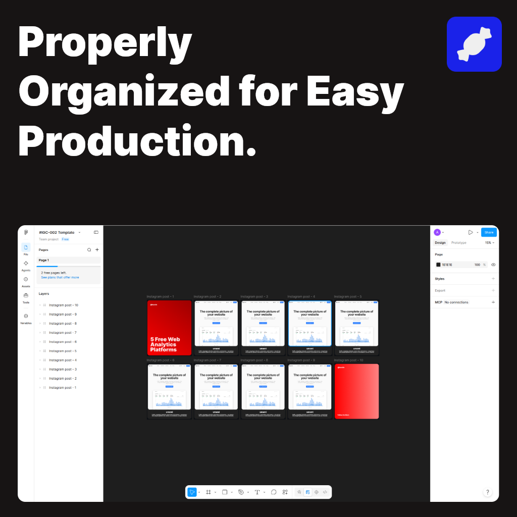 Text Centered Minimal Webview Instagram Carousel — Figma Template #002 preview 2