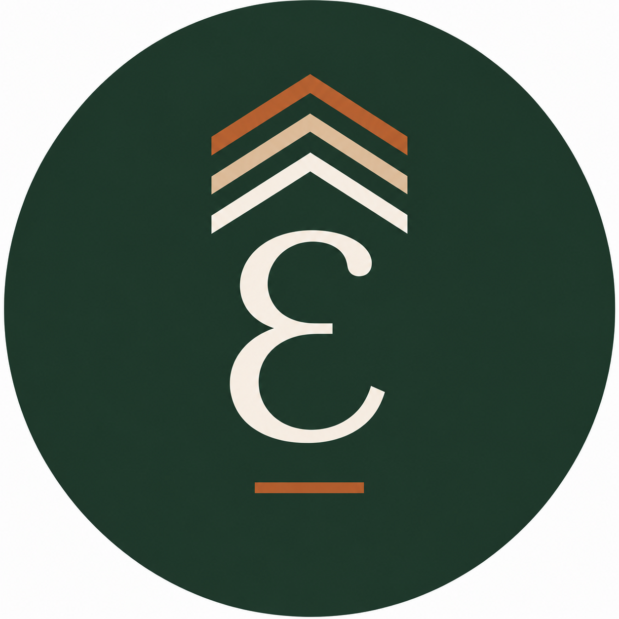 This is the official logo for Eriza Designs LLC. The specialized E is symbolic to the Koine Greek spelling of errizōmenoi, which translate to "to be rooted". The triple chevron above the E is symbolic to the universal symbol for Down Syndrome.