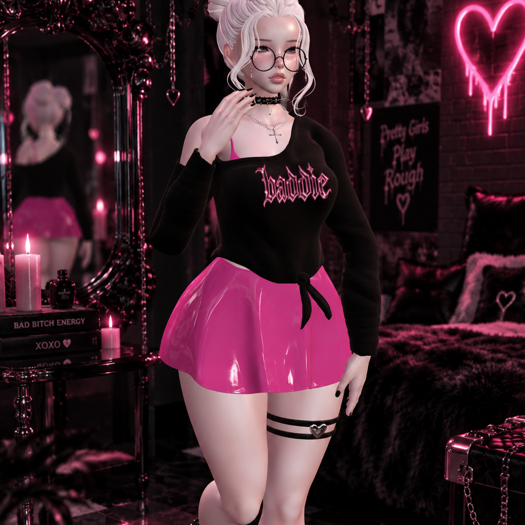 Full Grunge Pink Baddie Outfit