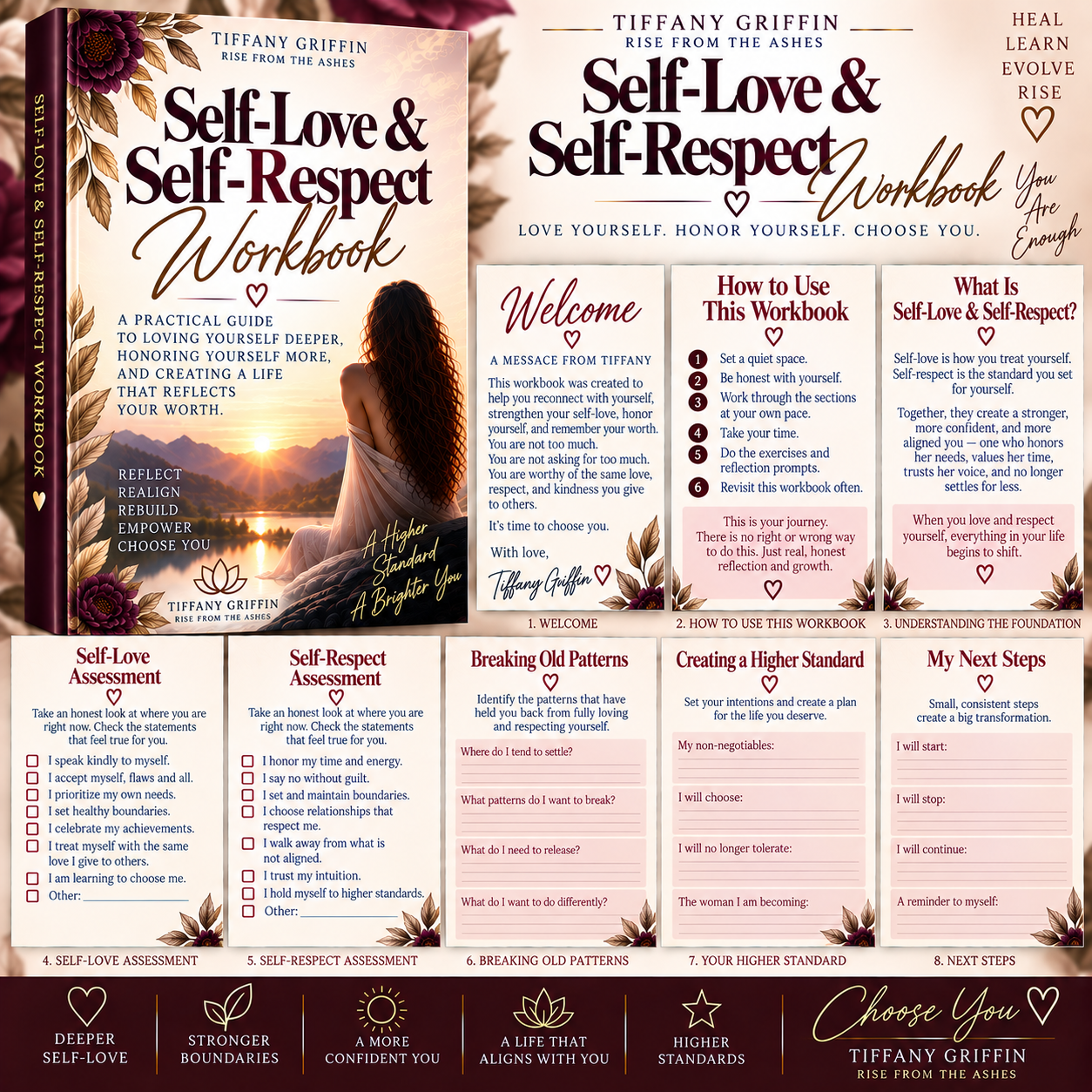 Self-Love & Self-Respect Workbook for building self-worth, confidence, self-love, and self-respect