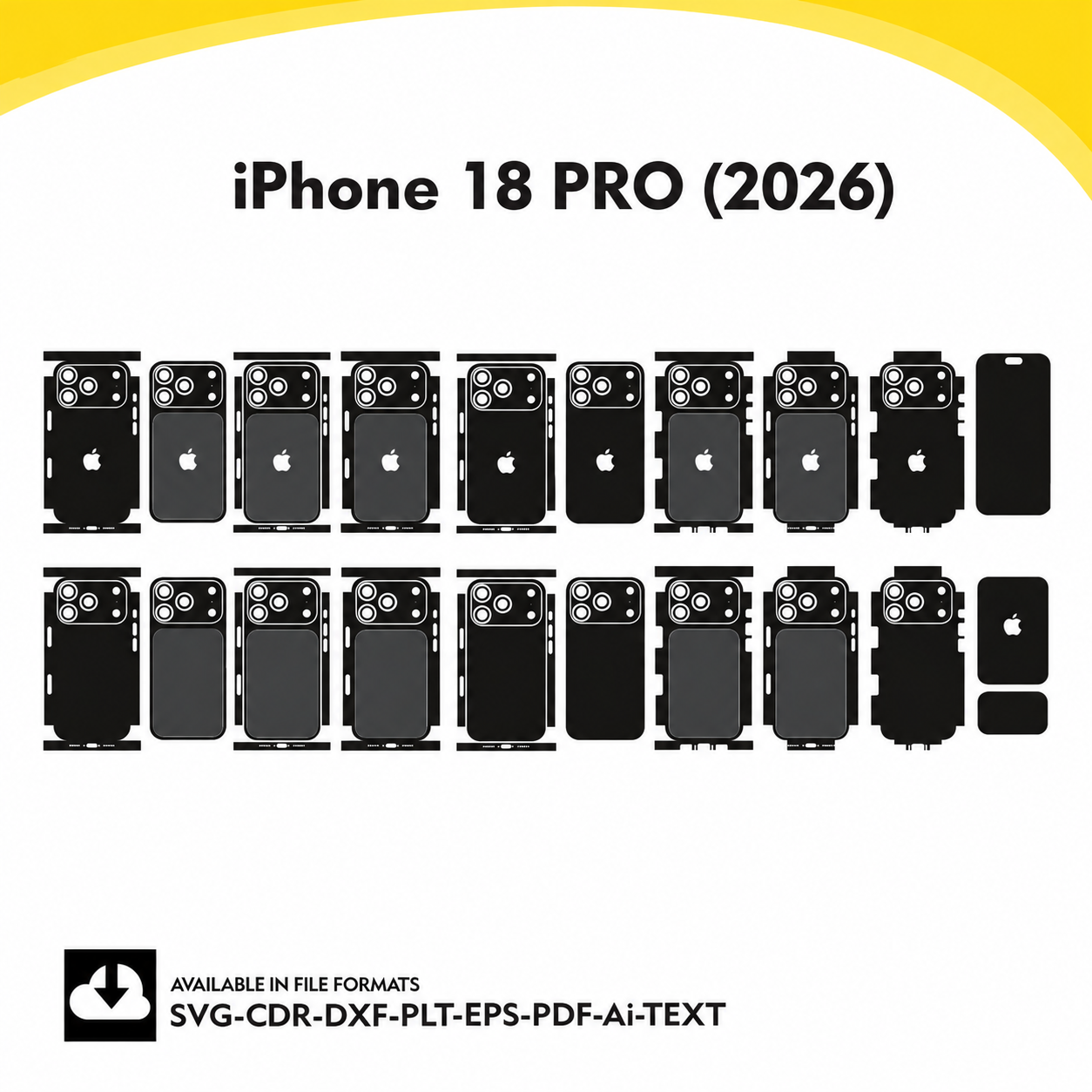 iPhone 18 Pro 2026 Skin Vector Template