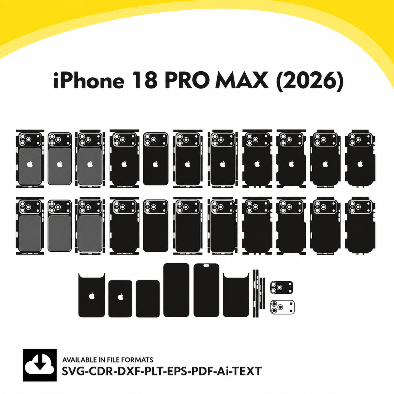 iPhone 18 Pro Max 2026 Skin Vector Template