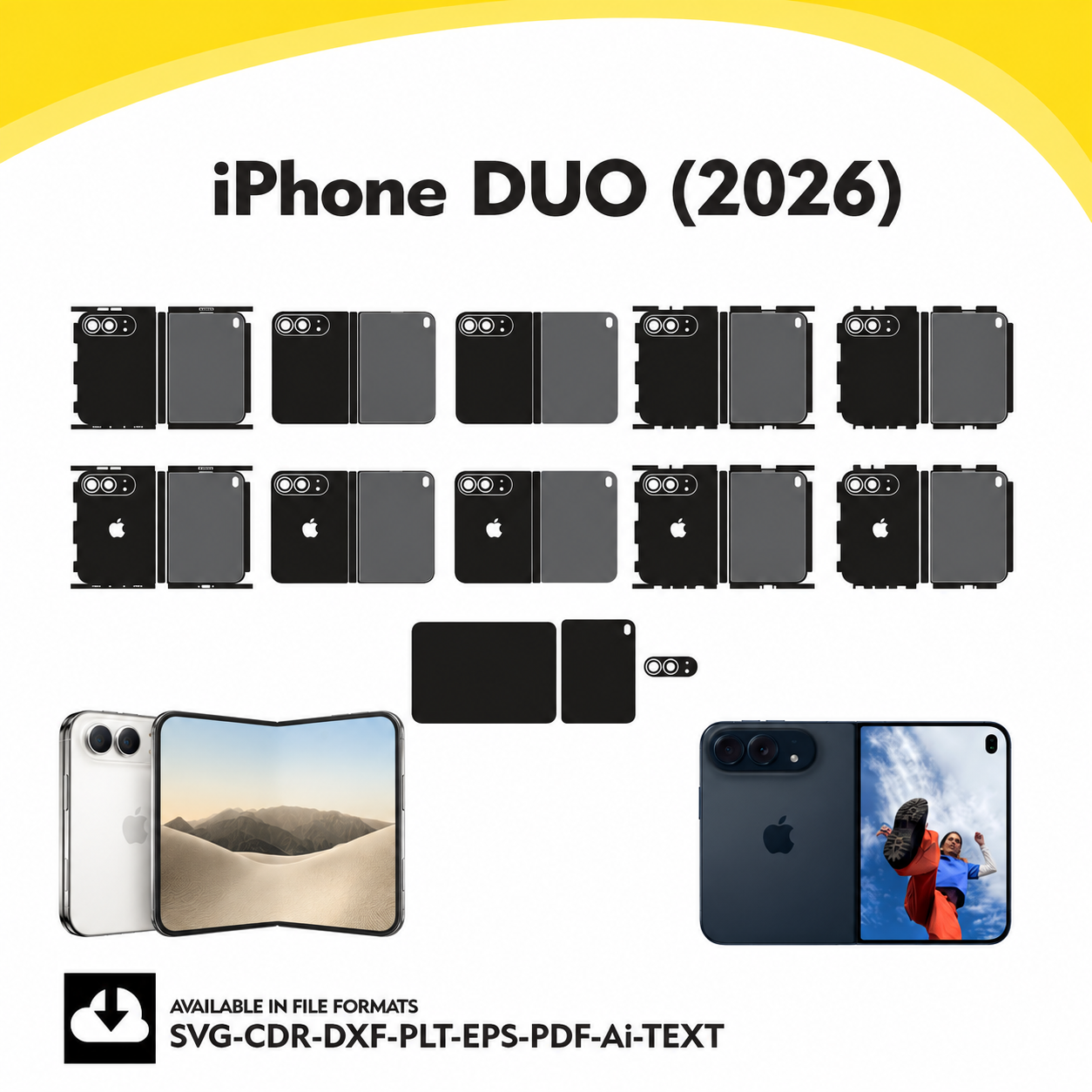iPhone Duo 2026 Skin Vector Template