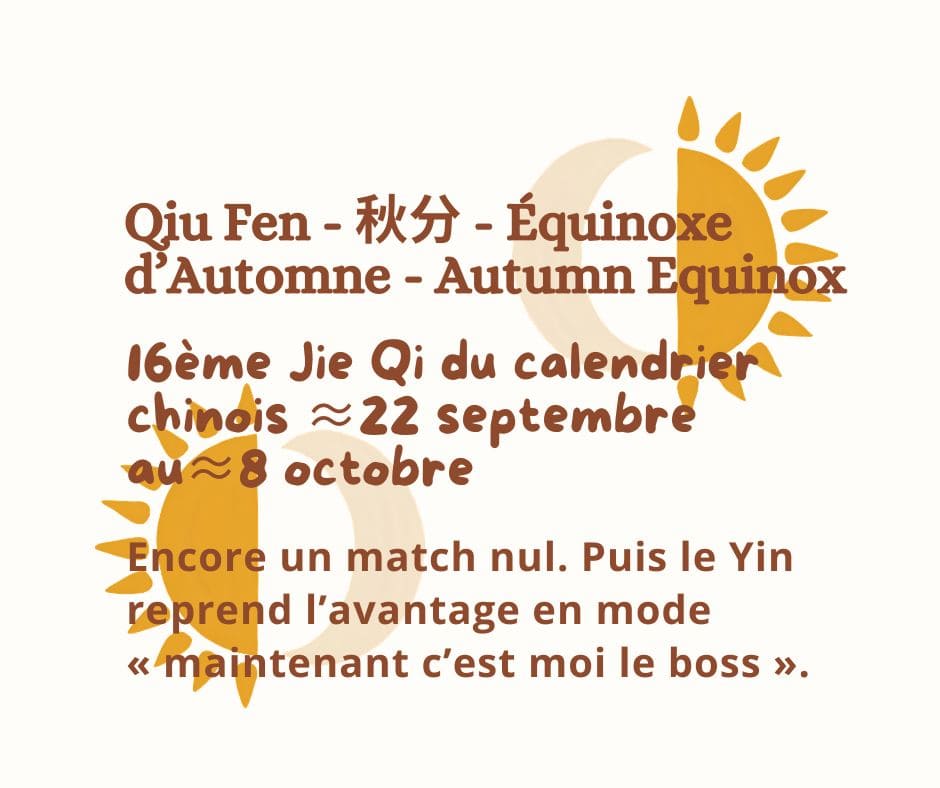 Qiu Fen (秋分 – Équinoxe d’Automne)