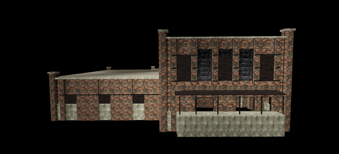 Weathered brick building exterior