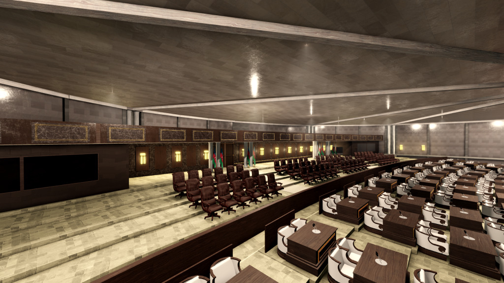 Parliamentary speech podium setup