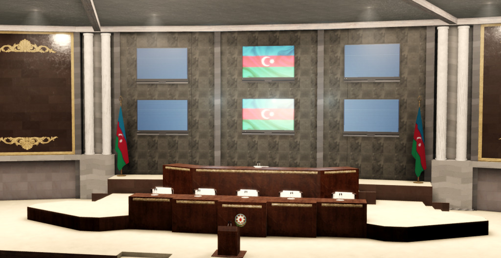Detailed Azerbaijan parliament interior