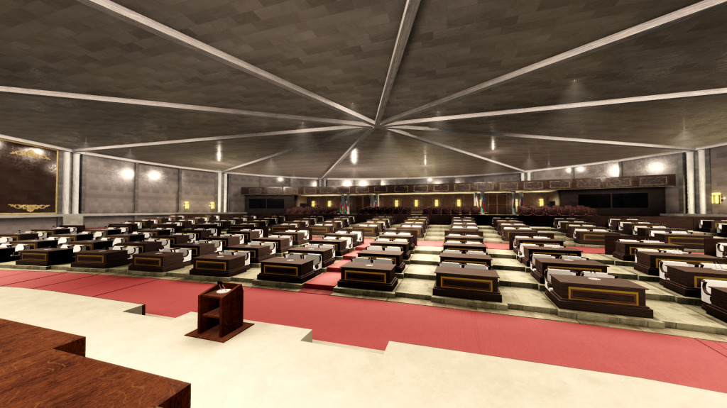 Realistic lighting inside parliament