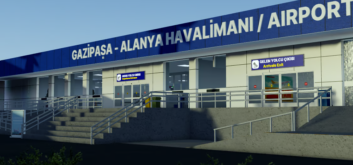 Detailed airport ramp area