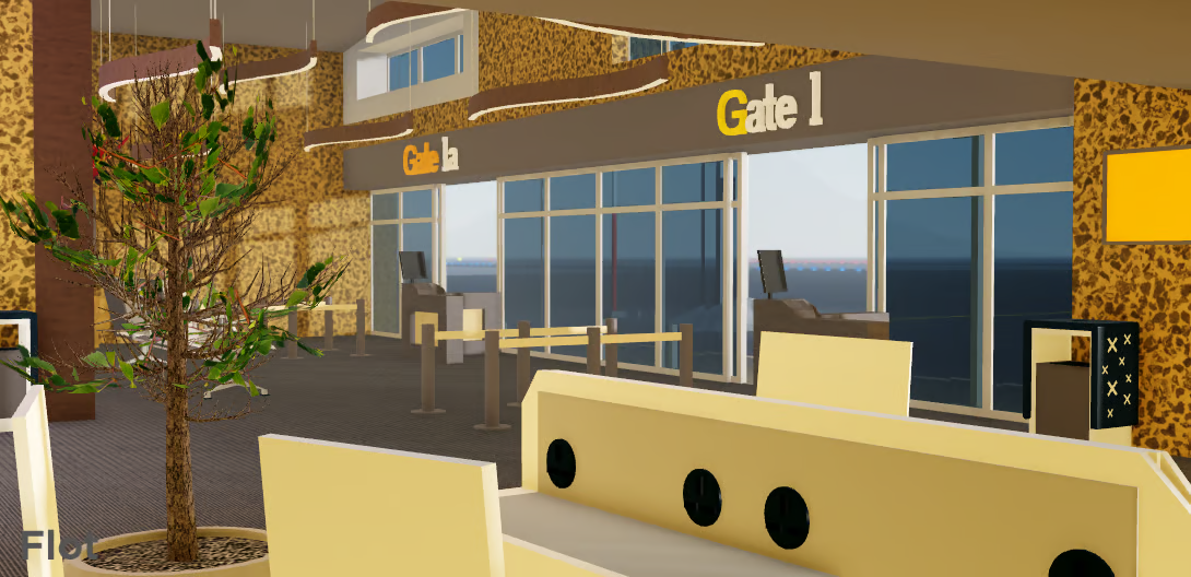 Glass terminal airport entrance