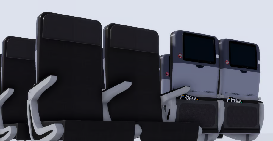 Premium economy airport seating