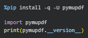 How to Install PyMuPDF in Google Colab