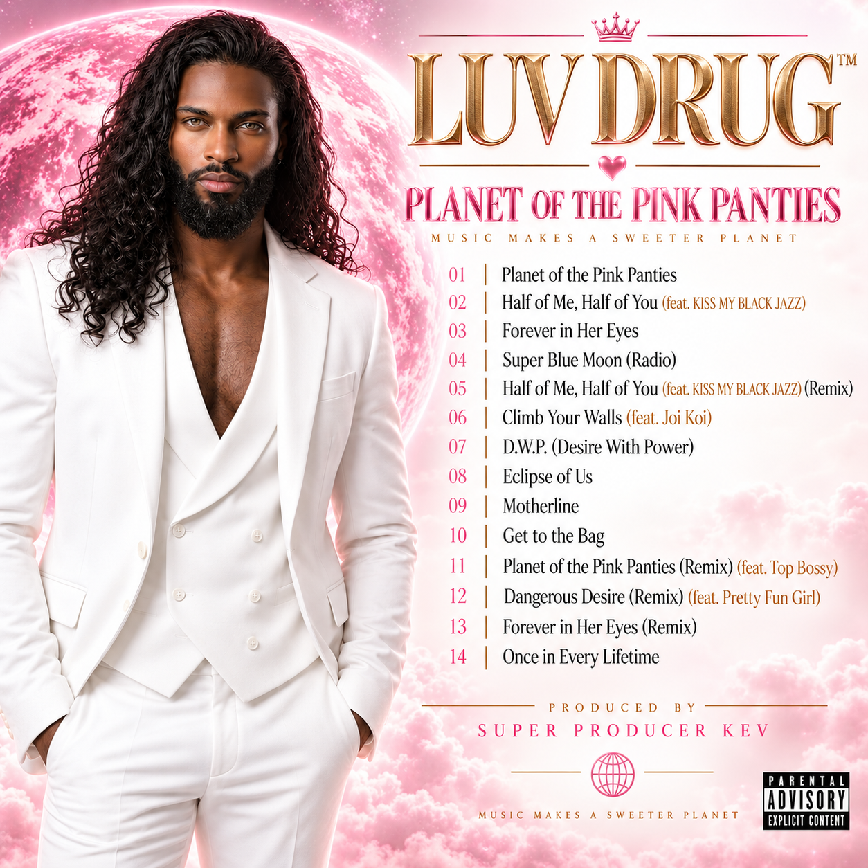 LUV DRUG Planet of the Pink Panties tracklist back cover