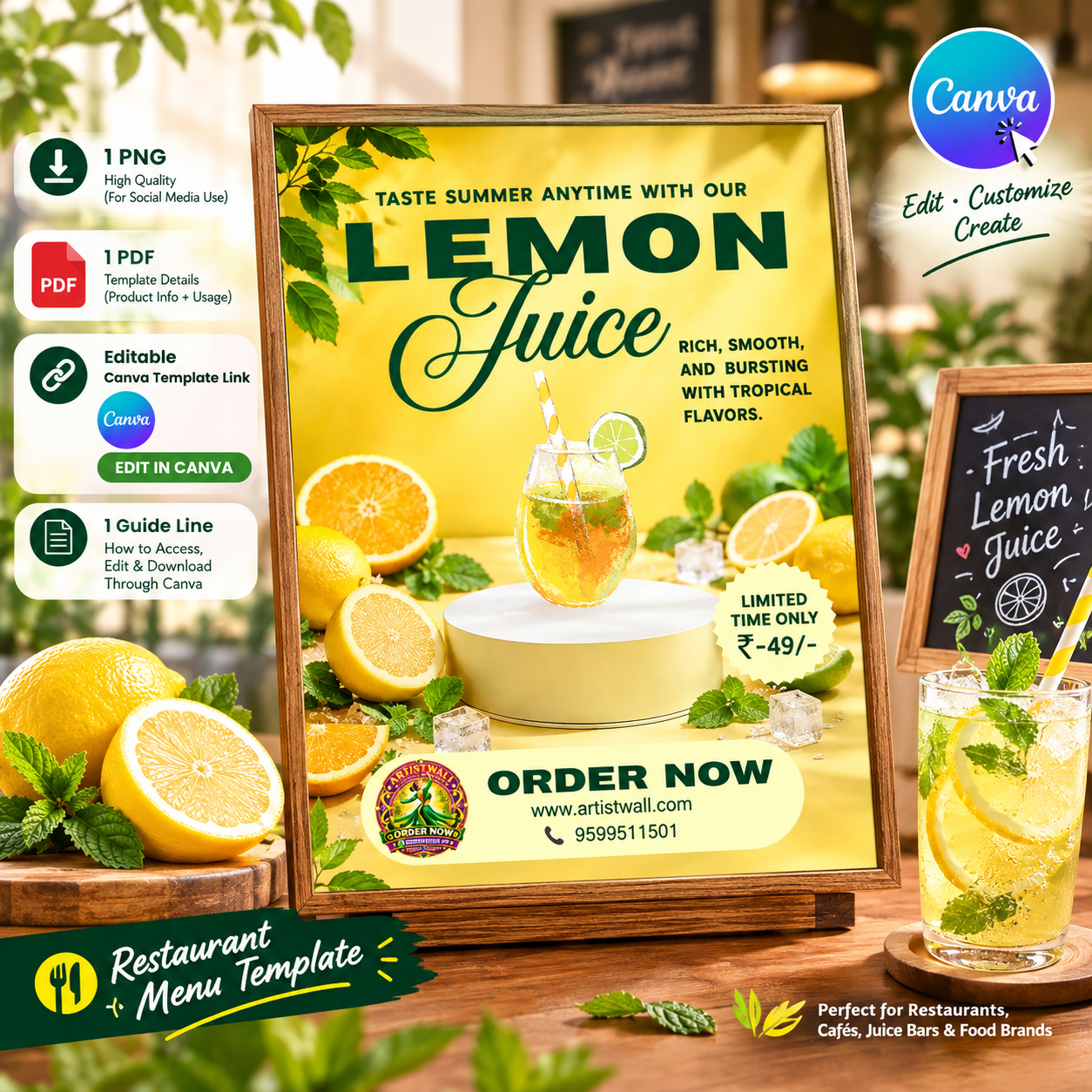 lemon juice Canva template, restaurant Canva template, editable restaurant template, food promotion template, beverage Canva template, juice bar template, café Canva template, restaurant social media template, food business template, editable Canva social media post, restaurant marketing template, juice promotion template, food and beverage template, café promotion template, Canva food template, restaurant advertisement template, editable food flyer, digital restaurant template, social media marketing template, Canva template for small business