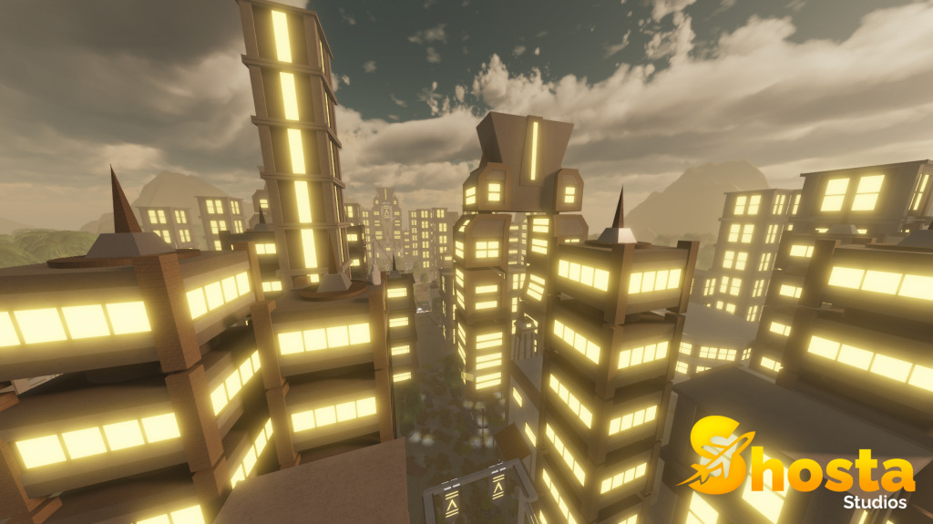 Vertical sci-fi city spaces