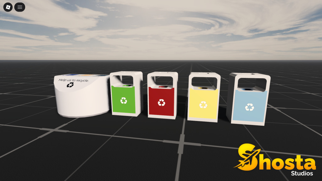 Five color trash bin variants