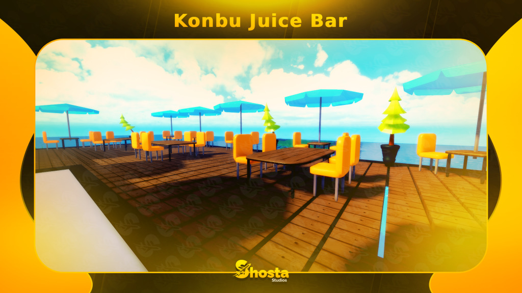 Brightly lit tropical island environment