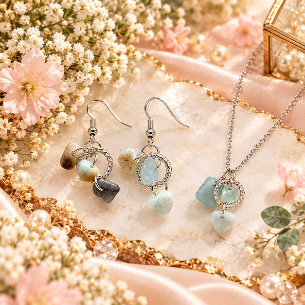 Handmade wedding and occasion jewellery with floral resin pendants and necklaces
