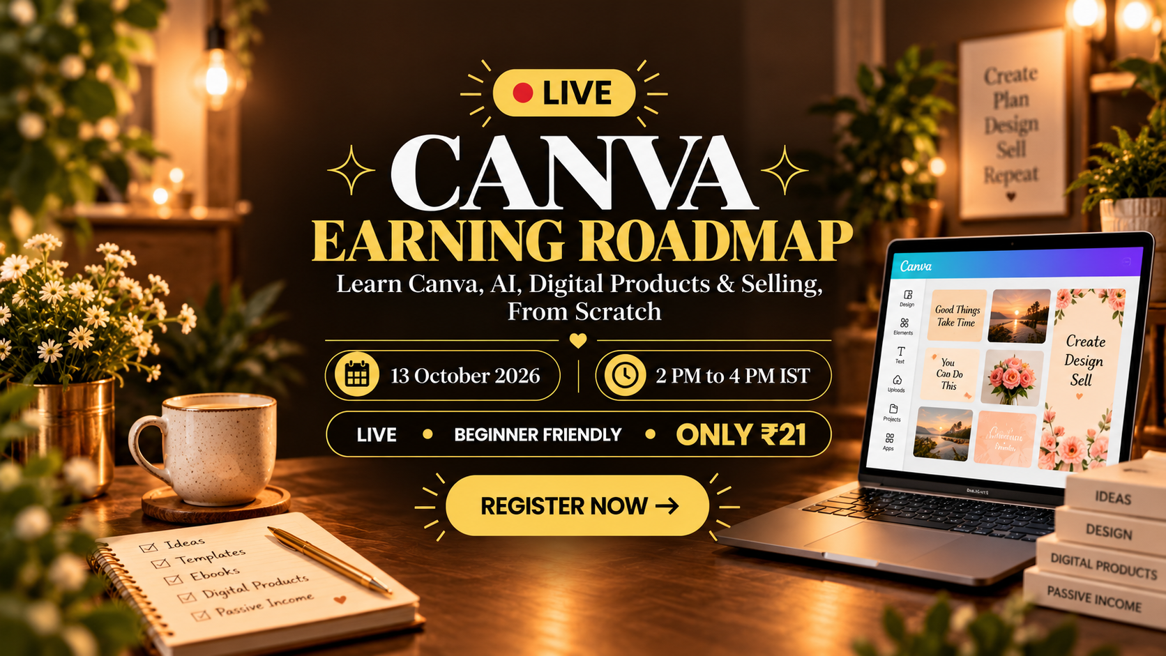 Learn Canva, AI, Digital Products & Selling, From Scratch
