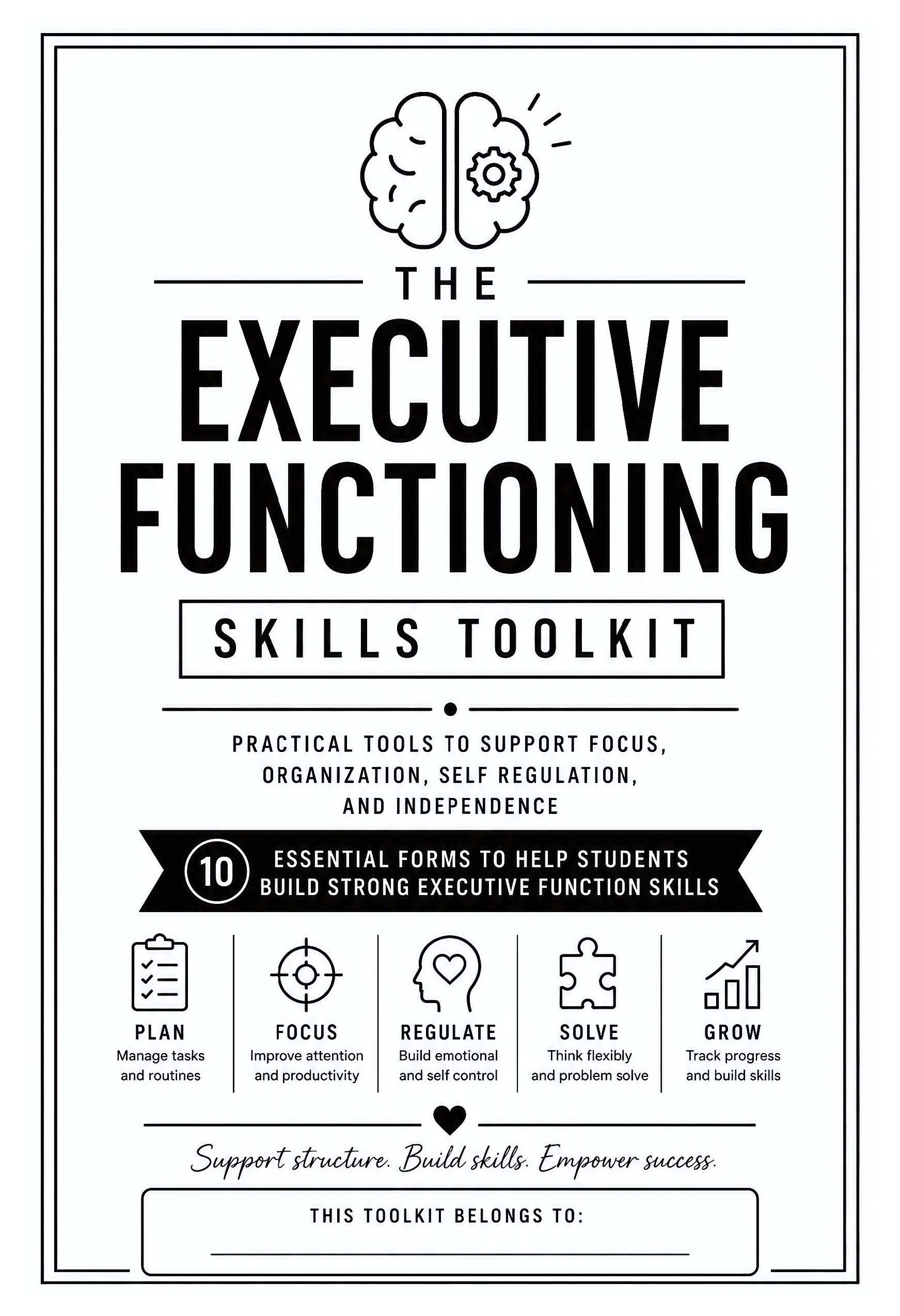 Executive Functioning Skills Toolkit free printable