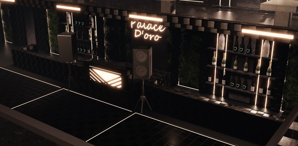 Warm nighttime string lighting
