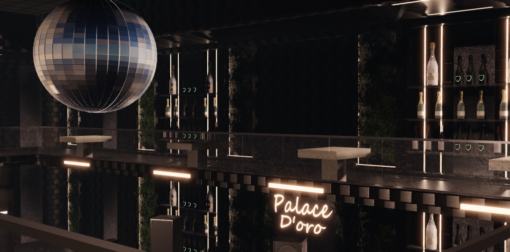 Outdoor nightclub seating deck