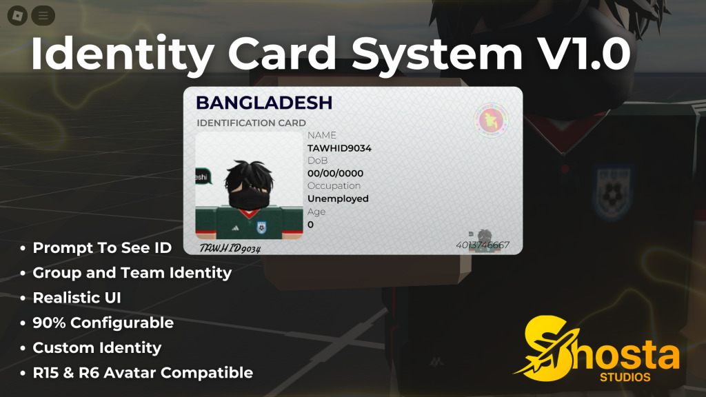 Roblox identity card interface