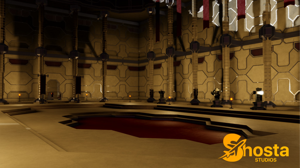 Large sci-fi conference hall