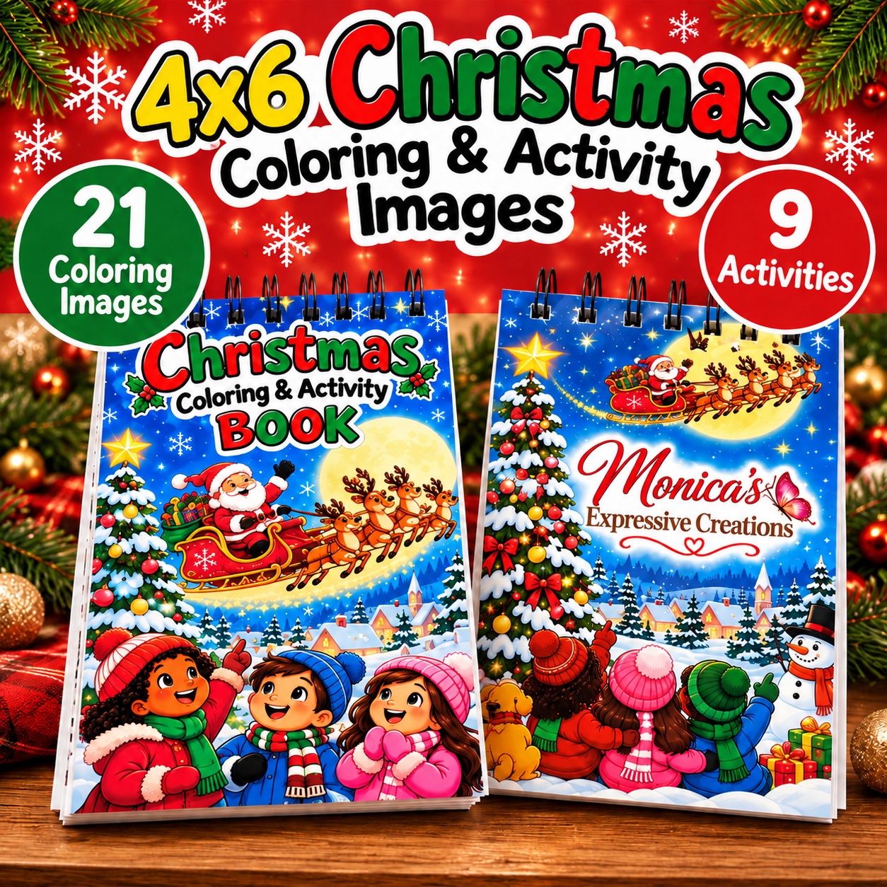 4×6 Christmas Coloring & Activity Printable for Kids - Payhip