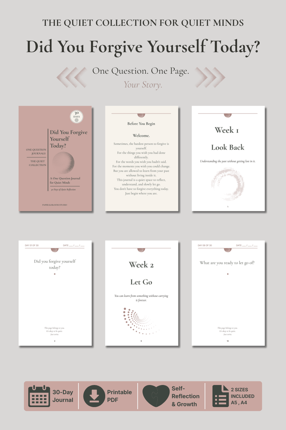 Did You Forgive Yourself Today? | 30-Day Self-Forgiveness Journal | Printable PDF + Digital Journal for iPad, GoodNotes, Samsung Notes & Android