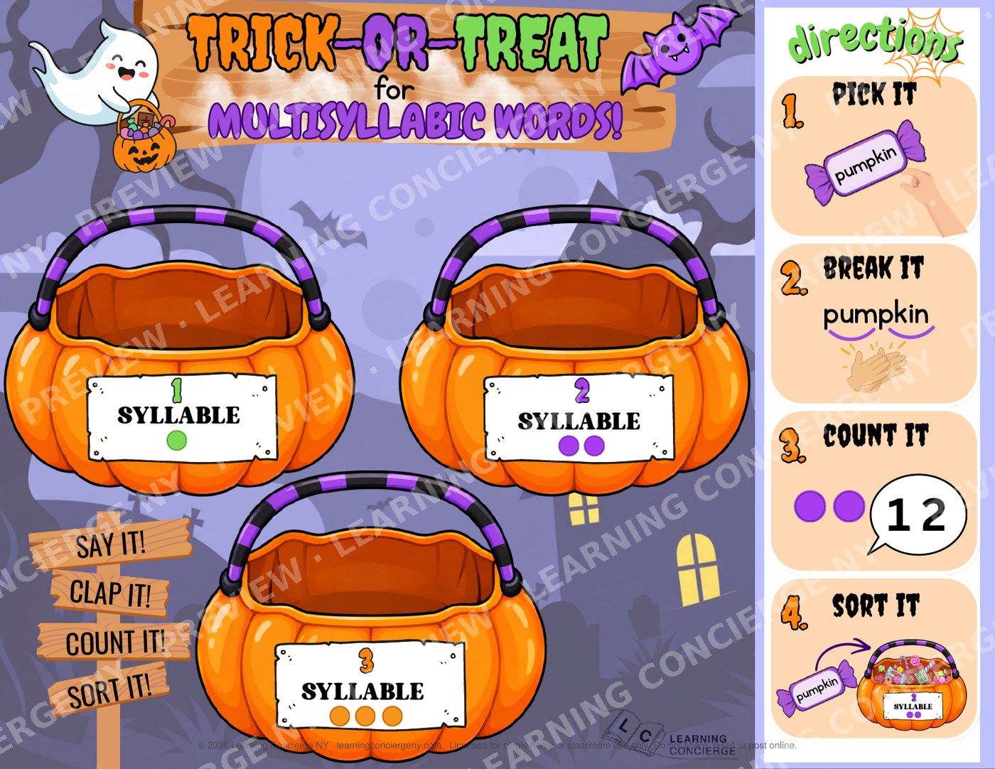 Trick-or-Treat Multisyllabic Words