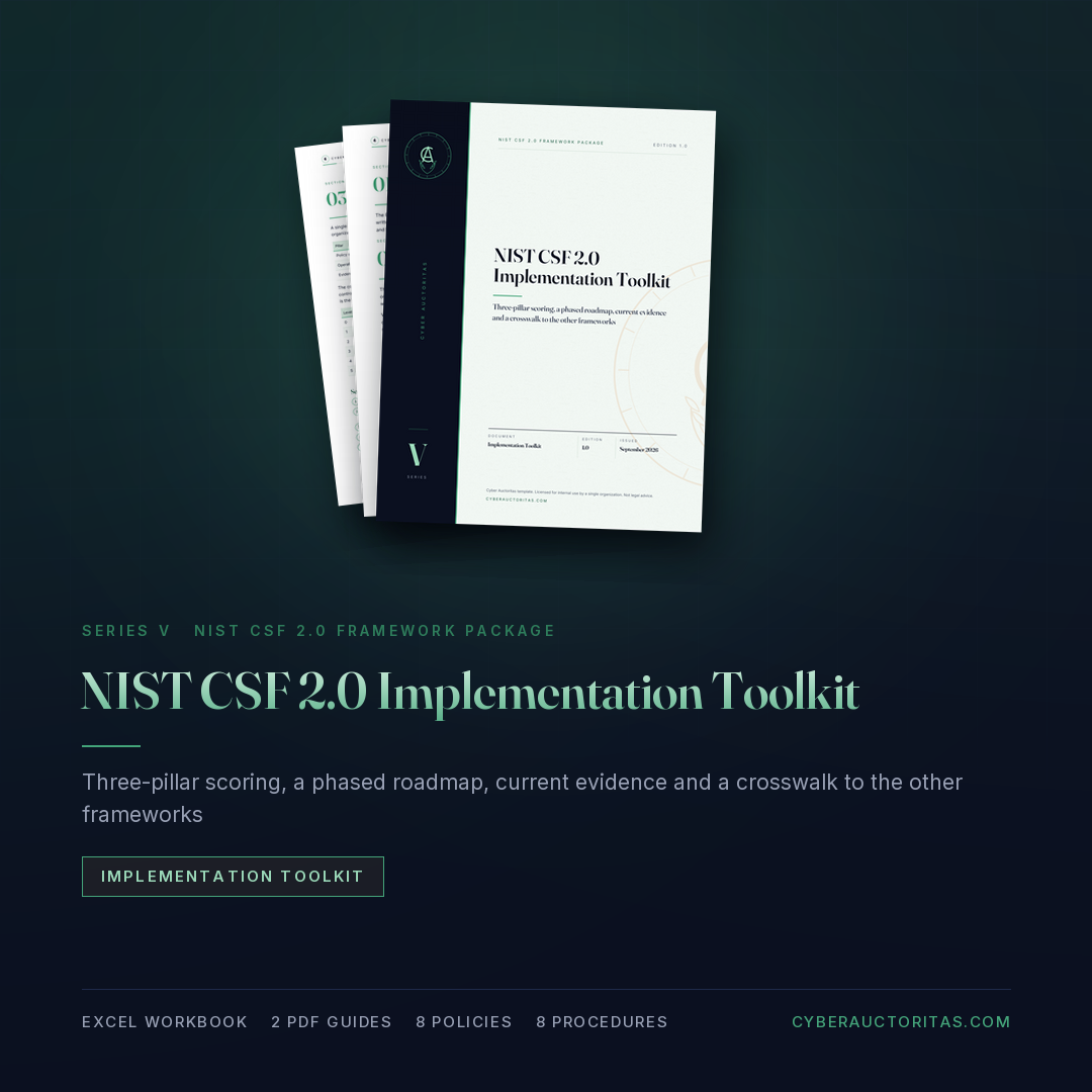 NIST CSF 2.0 Implementation Toolkit by Cyber Auctoritas, square product image