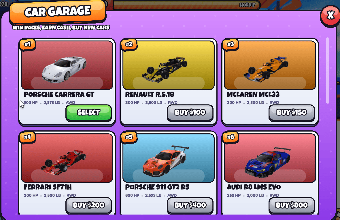 Turbo Tower Roblox toy car racing game