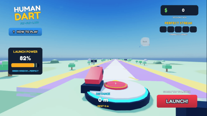 Human Dart mid-air flip controls