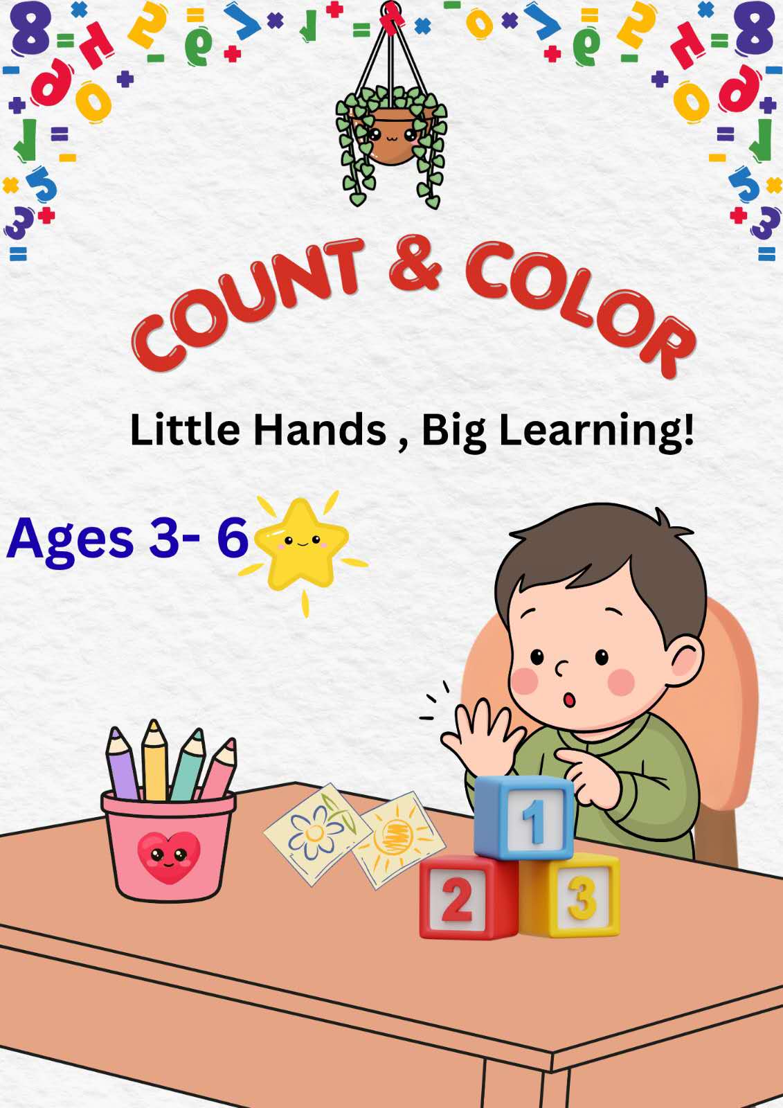 Count and Color Numbers 1–20 printable counting book for preschool and kindergarten children ages 3–6
