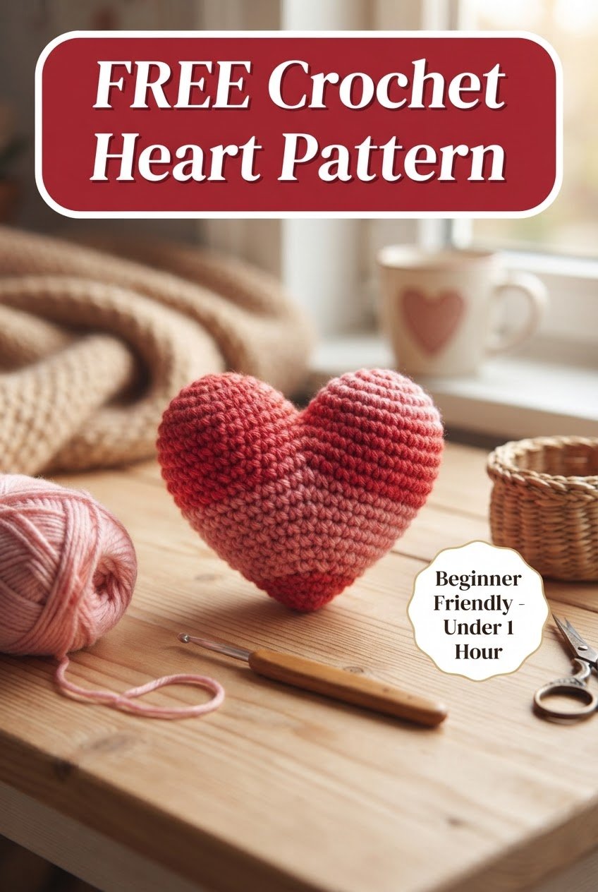 Image alt text (alt tag) This describes your product image for Google and for screen readers (accessibility). Describe exactly what's in the picture, including a keyword. You can paste this:  Red and pink crochet amigurumi heart made from yarn, a free beg